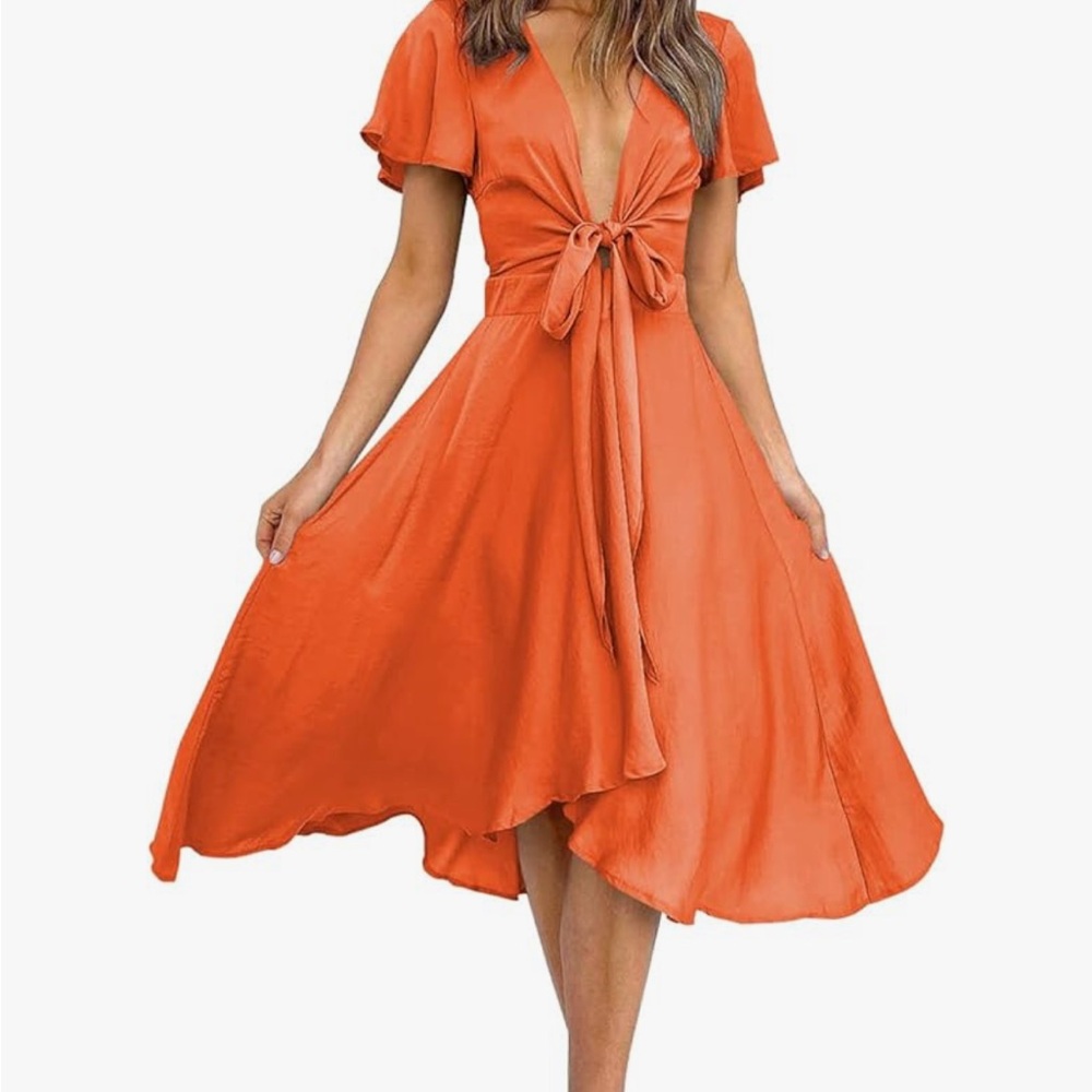 Orange Flowy Dress
